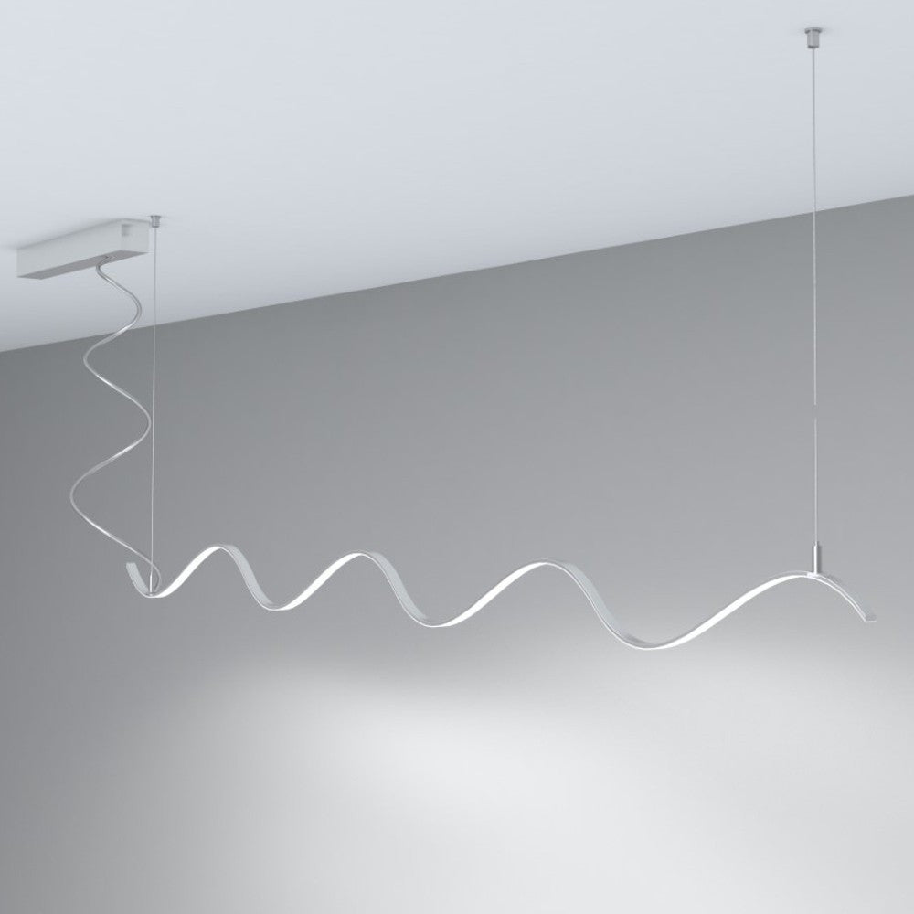 LED linjär pendellampa - MILANO SLIM CURVES Silver