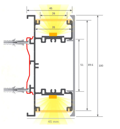 Aplique Lineal LED -  NEW WASHINGTON BLANCO