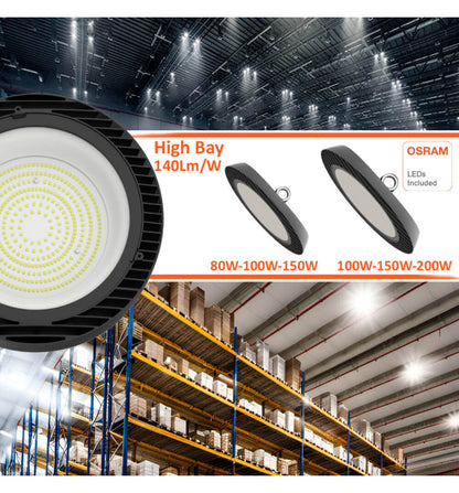 Campana Industrial LED 80W-100W-150W UFO ENDURANCE OSRAM CHIP DURIS E 2835