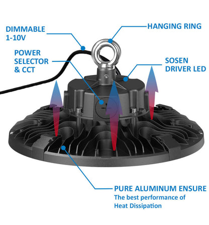 Campana Industrial LED 150W-100W-80W - UFO FRANCE - SAMSUNG CHIP 2835 - CCT - 60º - 90º