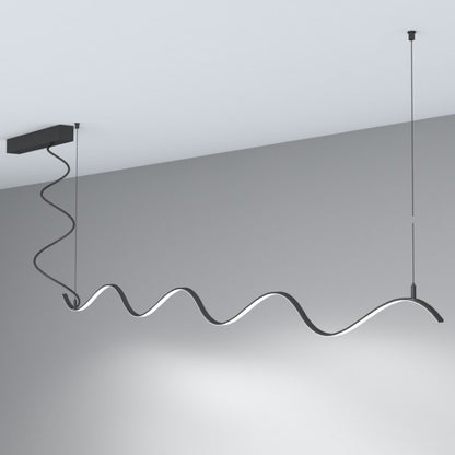 Lámpara Lineal Colgante LED - MILANO SLIM NEGRO CURVES