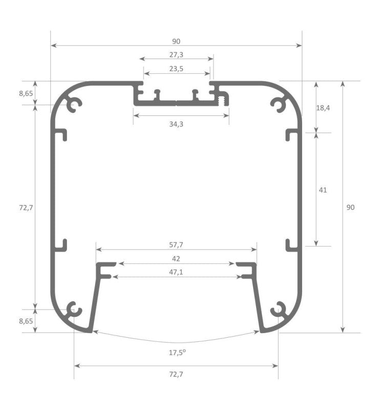 Lámpara Lineal Colgante LED -  ANTONIO GRIS