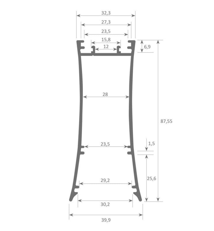 Lámpara Lineal Colgante LED - LOLA Gris