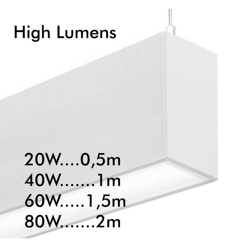 Lámpara Lineal Colgante LED - MUNICH BLANCO