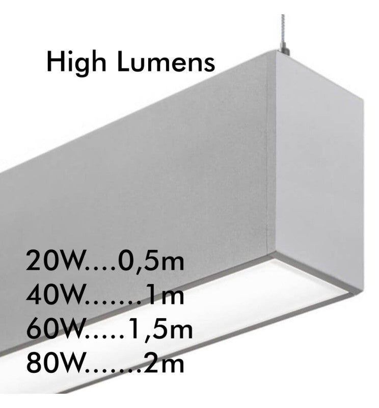 LED linjär pendellampa - MUNICH SILVER