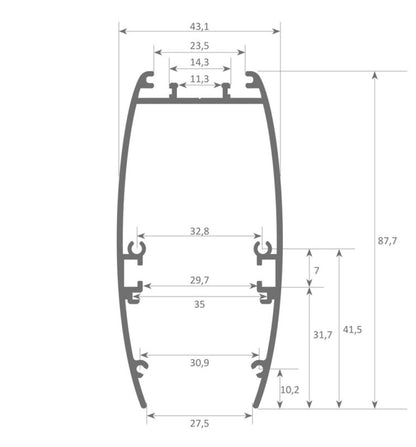 Lámpara Lineal Colgante LED - RICARDO GRIS