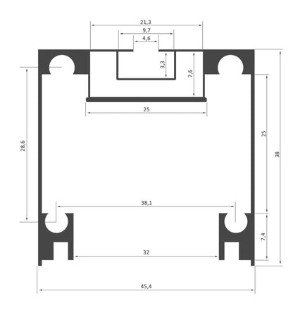 LED 72W Linjär - 2 meter - Vit - Yta + Pendel POSTDAM