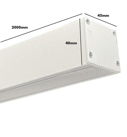 Aluminiumprofil - Vit - POSTDAM - UGR17 Micro Prism Diffusor - 2 meter - Yta + Pendel