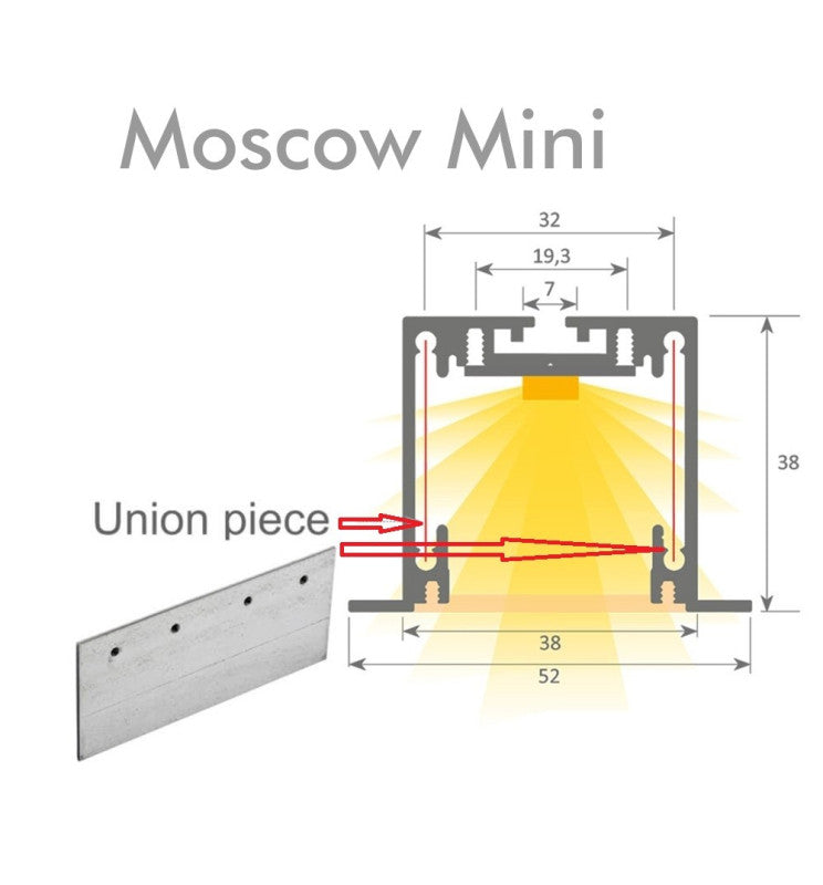 Anslutningsplatta av aluminium - Linjär armatur - Munich Mini och Moscu Mini